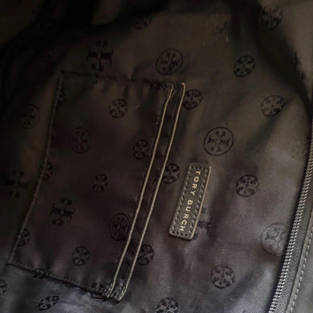 Tory Burch Dark Blue ELLA Tote with Logo
